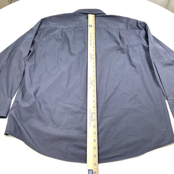 Bruno New York XL Charcoal Gray Polka Dot Long Sleeve Mens Shirt Embroidered - Picture 9 of 10